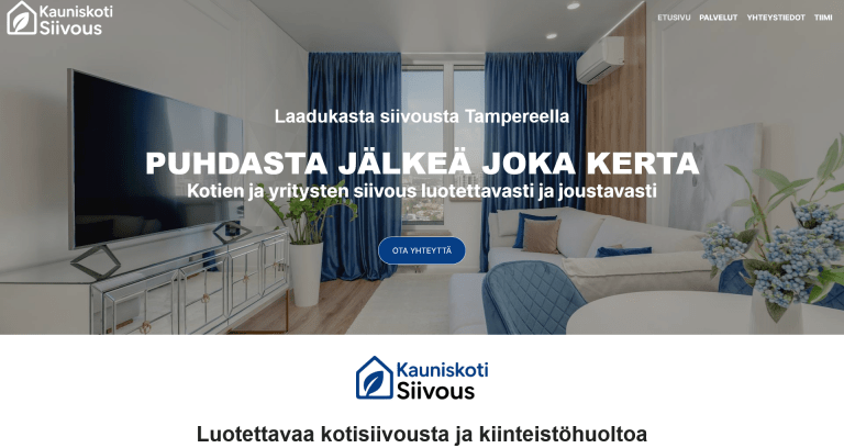 Verkkotakomon tekemä esimerkki verkkosivu yritykselle